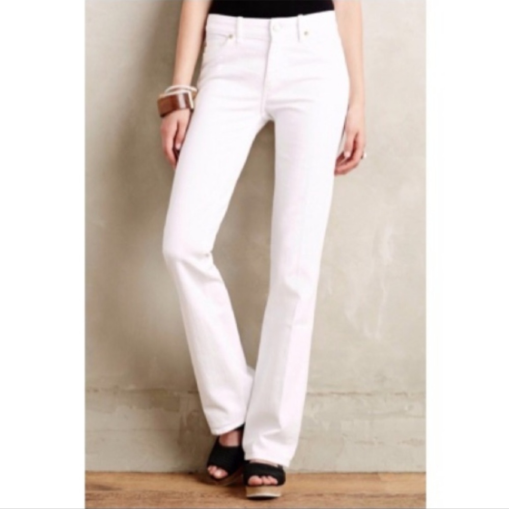 MiH Jeans | White "London" Subtle Bootcut Mid Rise